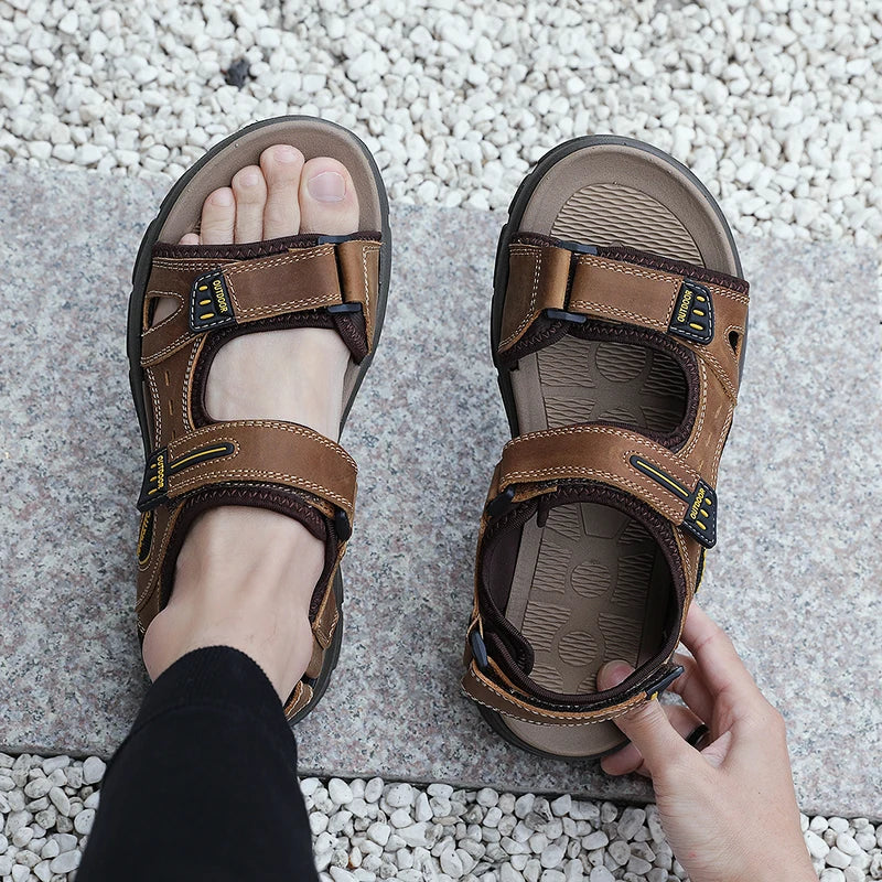 Sandales Cuir Véritable Homme