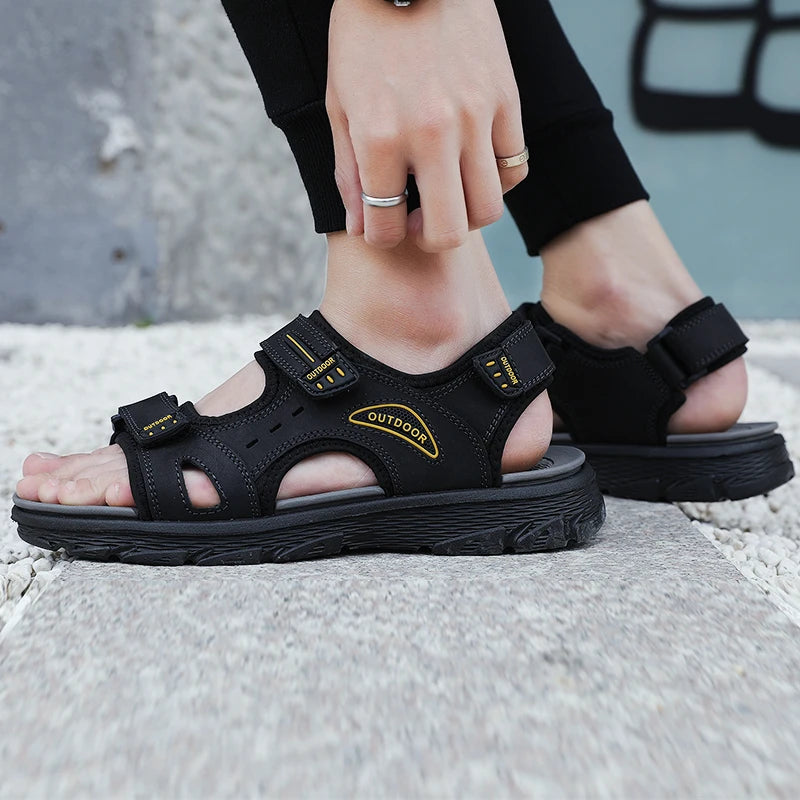 Sandales Cuir Véritable Homme