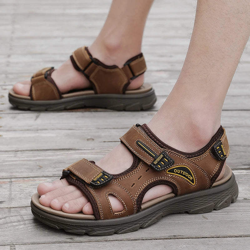Sandales Cuir Véritable Homme
